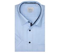 ETERNA Herren Businesshemd Kurzarm Modern Fit | Struktur Hellblau | Bügelfrei | Kent Kragen Gr. 41