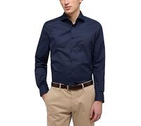 ETERNA Slim Fit Cover Hemd Langarm blickdichter Twill nachtblau Größe 44