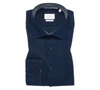 ETERNA Herren Hemd Modern Fit | Langarm | Dunkelblau | Popeline | 100% Baumwolle | Kentkragen Gr. 41