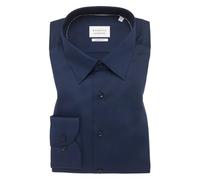 ETERNA Herren Hemd Modern Fit | Satin Dunkelblau | 100% Baumwolle | Kentkragen Gr. 43