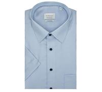 ETERNA Herren Kurzarm Hemd MODERN FIT | Struktur Hellblau | 100% Baumwolle | Kentkragen Gr. 40