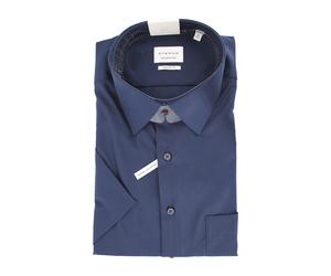 ETERNA Herren Kurzarmhemd Dunkelblau ? Comfort Fit Businesshemd, Non Iron, 100 % Baumwolle 52
