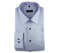 eterna Herren Langarm Business Hemd Comfort Fit Struktur Unifarben Kent Patch 3270.12.E14E (Hellblau, W46 Langarm)