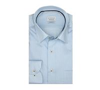 ETERNA Herren Langarm Hemd Comfort FIT | Dynamic Cotton™ | Streifen Hellblau-Weiß | 100% Baumwolle | Kentkragen Gr. 48