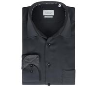 ETERNA Herren Langarm Hemd Comfort FIT | Satingewebe | Bügelfrei I Anthrazit | 100% Baumwolle | Kentkragen mit Ausputz Gr. 45