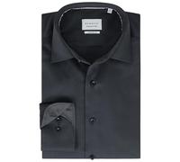 ETERNA Herren Langarm Hemd Modern Fit | Bügelfrei | Satingewebe | Anthrazit | 100% Baumwolle | Kentkragen mit Ausputz Gr. 44