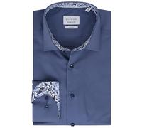 ETERNA Herren Langarm Hemd Slim Fit | Bügelfrei | Dynamic Cotton™ | Blau | 100% Baumwolle | Kentkragen mit Ausputz Gr. 43