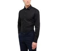 eterna Mode Hemd Slim Fit – Langarm Popeline 100% Baumwolle, bügelfrei, Schwarz, Gr. 40