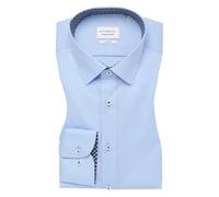ETERNA Herren Langarm Hemd | Slim FIT | Weiß | Bügelfrei, Knitterfrei | Uni Popeline | Dynamic Cotton™ | 100% Baumwolle | Kentkragen mit Ausputz Gr. 39