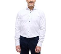 Eterna Herren Langarm Slim Fit Cover Shirt Twill White Uni, 15, weiß, 36
