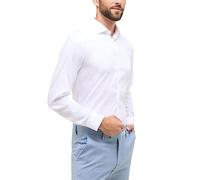 Eterna Herren Langarm Slim Fit Performance Shirt Stretch White Uni, 16, weiß, 40