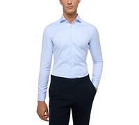 Eterna Herren Langarm Super Slim Cover Shirt Twill Hellblau Uni, 16, hellblau, 40