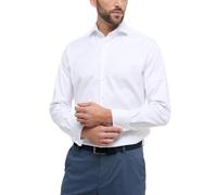 Eterna Herren Langarmhemd Modern Fit Cover Twill weiß Uni Hemd, Kragenweite: 45