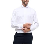 Eterna Herren Langarmhemd Modern Fit Cover Twill weiß Uni Hemd, Kragenweite: 45