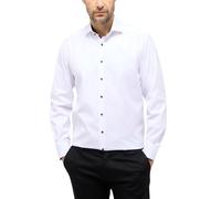 ETERNA Herren Long Sleeve Comfort FIT Twill White Uni Cover Shirt, weiß, XS