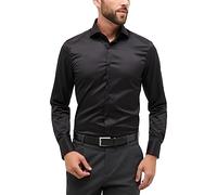 ETERNA Herren Long Sleeve Slim FIT Twill Black Uni Gentle Shirt, Schwarz, 42