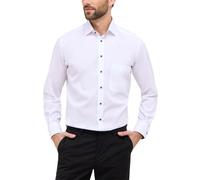 Langarmhemd ETERNA "COMFORT FIT", Herren, Gr. 42, Normalgrößen, weiß, Popeline, 100% cotton, normal, Langarm Manschette, Hemden, NON IRON (bügelfrei) (67984754-42) weiß
