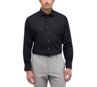 Langarmhemd ETERNA "MODERN FIT", Herren, Gr. 42, Normalgrößen, schwarz, Popeline, 100% cotton, tailliert, Langarm Manschette, Hemden, NON IRON (bügelfrei) (35128058-42) schwarz