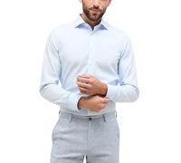 ETERNA Hemd Original Shirt Slim Fit unifarben Popeline New Kent Kragen Langarm Hellblau Größe 42
