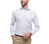 ETERNA Hemd 3116 X169 Langarm Modern Fit strukturiertes Twill Grau Gr. 44