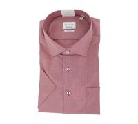 ETERNA Herrenhemd Comfort Fit Rot Weiß Gemustert ? 100% Baumwolle ? Kurzarm Business Freizeit Hemd 44