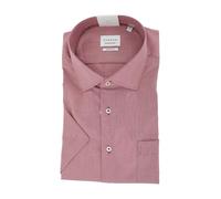 ETERNA Herrenhemd Comfort Fit Rot Weiß Gemustert - 100% Baumwolle - Kurzarm Business Freizeit Hemd - 54