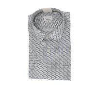 ETERNA Herrenhemd Comfort Fit Weiß Gemustert Blau Grün ? 100% Baumwolle ? Kurzarm Business Freizeit Hemd 52