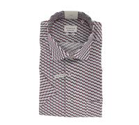 ETERNA Herrenhemd Kurzarm Gemustert Rot/Blau ? Comfort Fit Businesshemd, Non Iron, 100 % Baumwolle 48