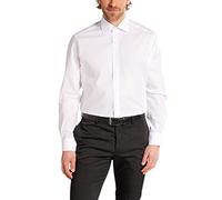 ETERNA Herrenhemd Langarm Baumwoll Business Freizeit MODERN FIT Popeline unifarben- Gr. 39, Weiß