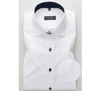 ETERNA KURZARM HEMD COMFORT FIT UNI POPELINE WEISS MIT PATCHUNG - 45