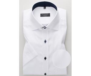 ETERNA KURZARM HEMD COMFORT FIT UNI POPELINE WEISS MIT PATCHUNG - 48