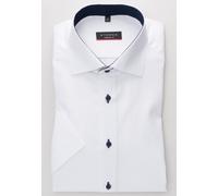 eterna Kurzarm Hemd MODERN FIT Pinpoint unifarben, Weiß, W45, Länge Kurzarm