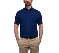 ETERNA Regular Fit Casual Hemd Halbarm Button Down Kragen Seesucker dunkelblau Größe 46