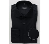 eterna Mode Hemd Cover Shirt Comfort Fit Langarm Twill unifarben Schwarz Größe 41