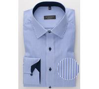 eterna Langarm Hemd Comfort FIT Twill gestreift, Hellblau/Weiss, W48 Langarm
