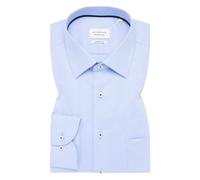 ETERNA LANGARM HEMD MODERN FIT STRUKTUR NATTÉ BLAU MIT PATCHUNG - 41