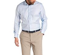 Eterna Langarm Hemd Modern Fit Twill Strukturiert, Gr.-W45, Hellblau