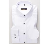 Eterna Herren Langarmhemd Slim Fit Cover Twill weiß Uni Hemd, 42