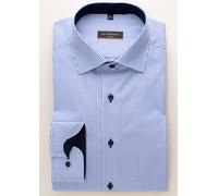 ETERNA LANGARM HEMD SLIM FIT STREIFEN TWILL BLAU/WEISS MIT PATCHUNG - 42