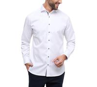 eterna Langarm Hemd Slim Fit Twill unifarben,46,weiss