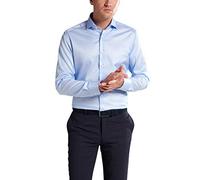 eterna Langarm Hemd Slim FIT Twill unifarben, Hellblau, W42 Langarm