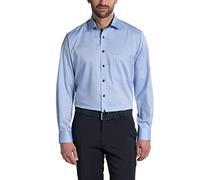 Eterna - Comfort Fit - Bügelfreies Herren Langarm Hemd (68cm) in verschiedenen Farben, Fein Oxford/ Pinpoint (8100 E137), Kragenweite:41, Farbe:Blau (12)
