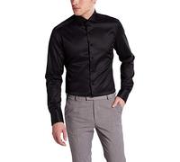 eterna Long Sleeve Shirt Slim FIT Gentle Shirt Twill Black Uni Hemd,