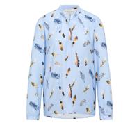 ETERNA LOOSE FIT Langarm Hemd himmelblau print satin 7765-11-D395 38