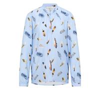 ETERNA LOOSE FIT Langarm Hemd himmelblau print satin 7765-11-D395 46