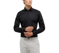 Langarmhemd ETERNA "SLIM FIT", Herren, Gr. 42, Normalgrößen, schwarz, Popeline, 100% Baumwolle, schmal, Langarm Manschette, Hemden, NON IRON (bügelfrei) (70390303-42) schwarz
