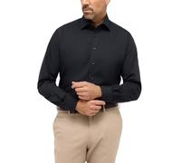Langarmhemd ETERNA "MODERN FIT" Gr. 45, Normalgrößen, schwarz, Herren, Twill, 46% cotton, 8% Elasthan, 46% Polyester, Hemden (25184128-45) schwarz
