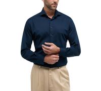 Langarmhemd ETERNA "MODERN FIT", Herren, Gr. 44, Normalgrößen, blau (dunkelblau), Jersey, 100% Baumwolle, tailliert, Manschette, Hemden, NON IRON (bügelfrei) (83955526-44) dunkelblau