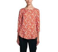 ETERNA Modern Fit Bluse 3/4 Arm Rundhals Reine Viskose Muster Terracotta Größe 42