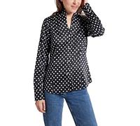 ETERNA Modern Fit Bluse Langarm Hemdkragen Punkte weiß/schwarz Größe 38